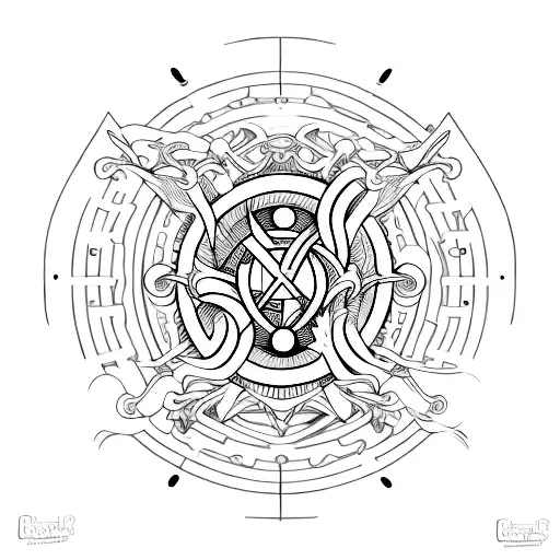 A Minimalist Tattoo Of A Radiology Symbol Incorporating Musical Elements