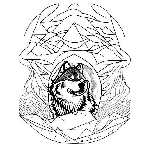 Aesthetic And Shredded Physic With A Lonely Wolf Howling At A Full Moon