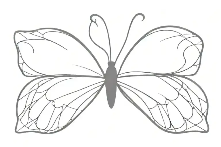 Butterfly With Sharp Wings And Half Moon Merging Together