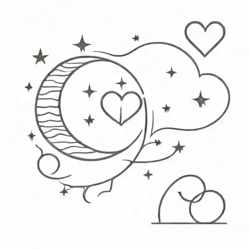 Moon And Heart Shape