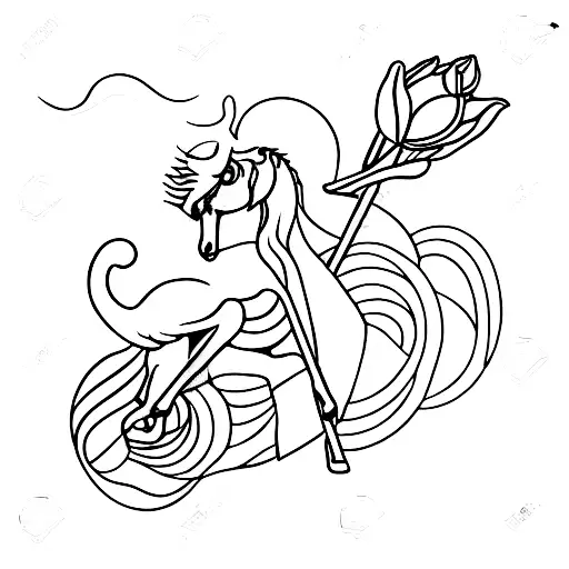 Sagittarius And Narcissus Flower