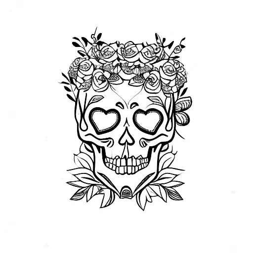 Skull With Gardenias