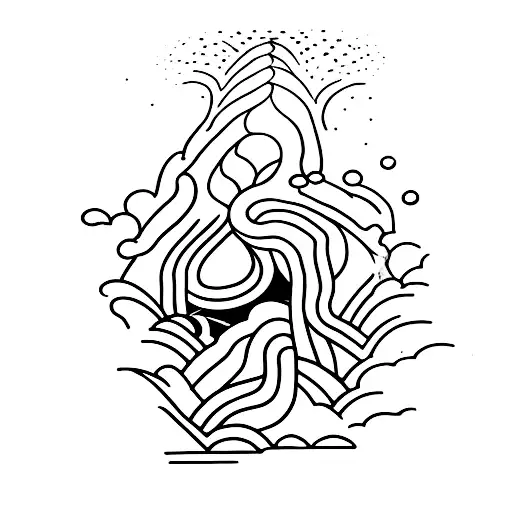 Foot Walking On Water Rippes While Hands Under The Surface Are Reaching Up To Pull It Down