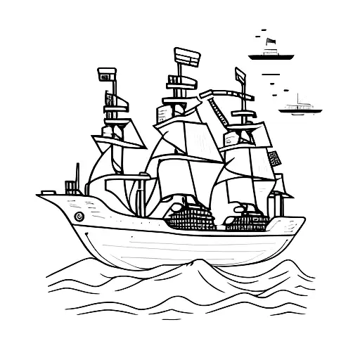 Ufo Abducting A Ship At Anchor Breaking The Ship In Half