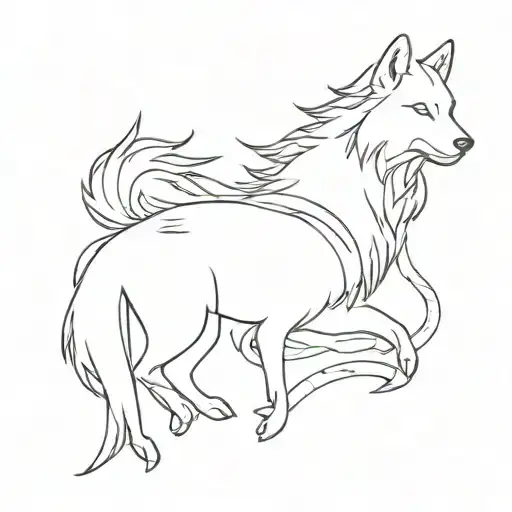 Mythical Wolf Tattoo Sketch