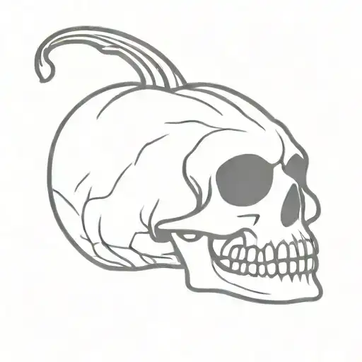 Skull With Pumkin