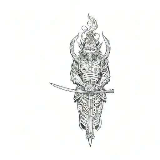 A Japanese Demon With A Sword