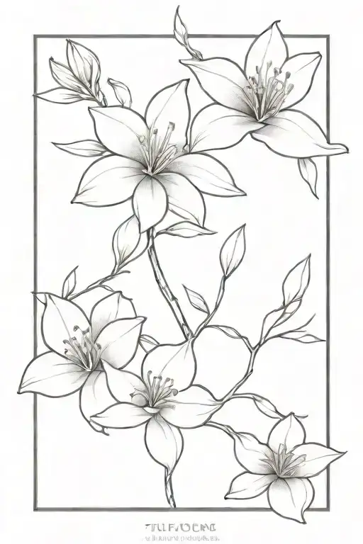 Tuli And Lily Flowers Intertwined