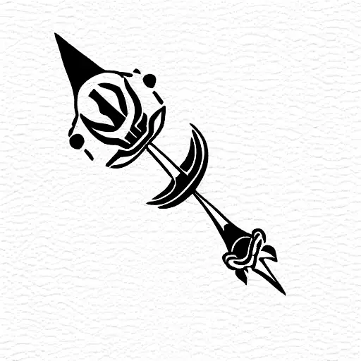 Trident And Flute And Lotus