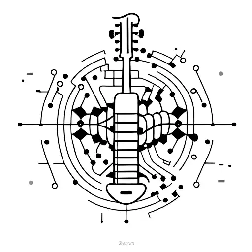 Guitar With Circuit Board Pattern