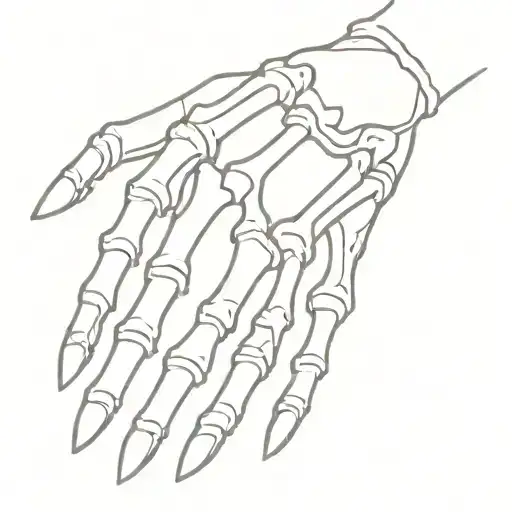 Skeleton Hand Petting A Dog's Skeleton Head