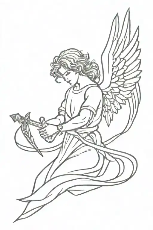 Angel Holding A Sword