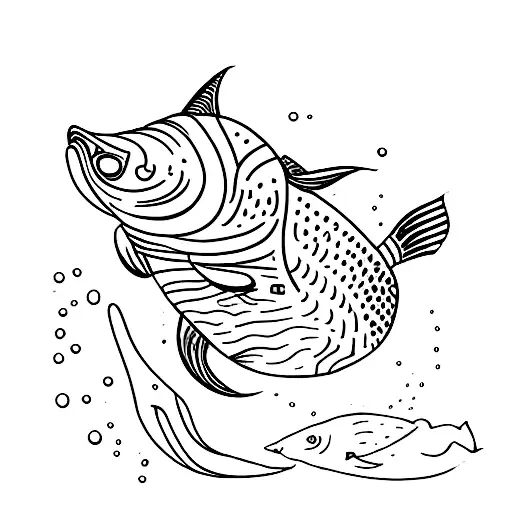 A Diver Swimming With A School Of Feline-inspired Fish