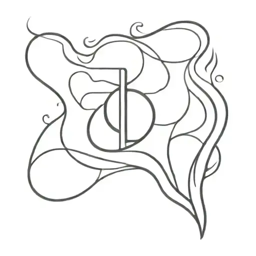 Simple Line Work Flame With A B And M Lettering