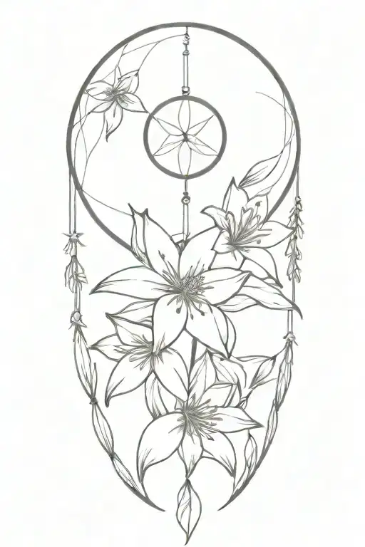 Lily Flowers Dream Catcher Entangled