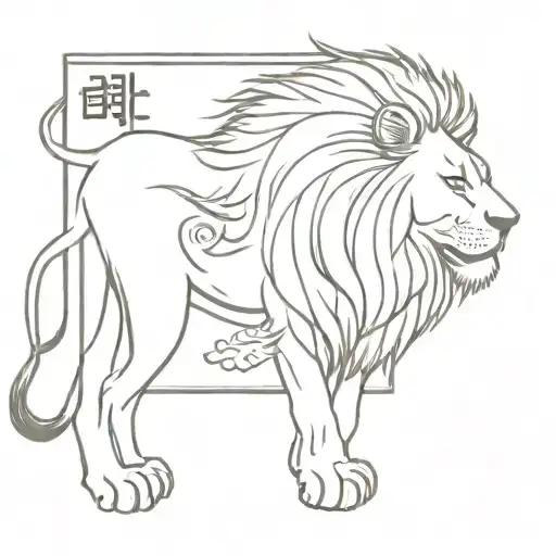 A Majestic Lion With Persian Calligraphy Representing Strength And Power