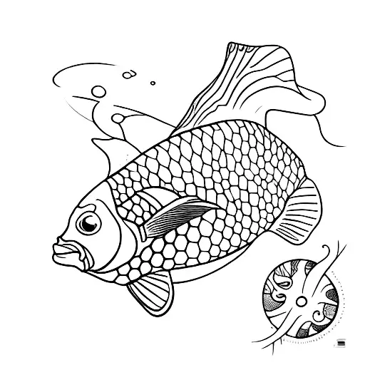 Golfish With Fine Line