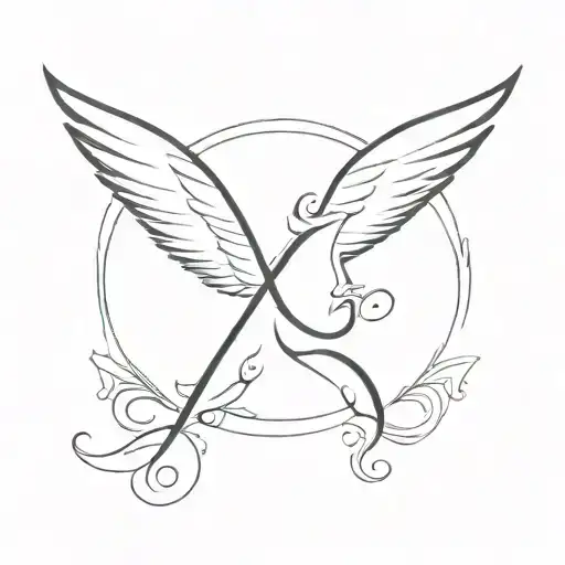 G Initial With Wings