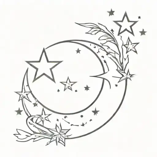 Crescent Moon And Stars
