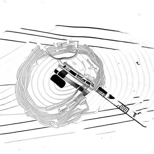 A Cassette Tape Unraveling Into A Music Staff