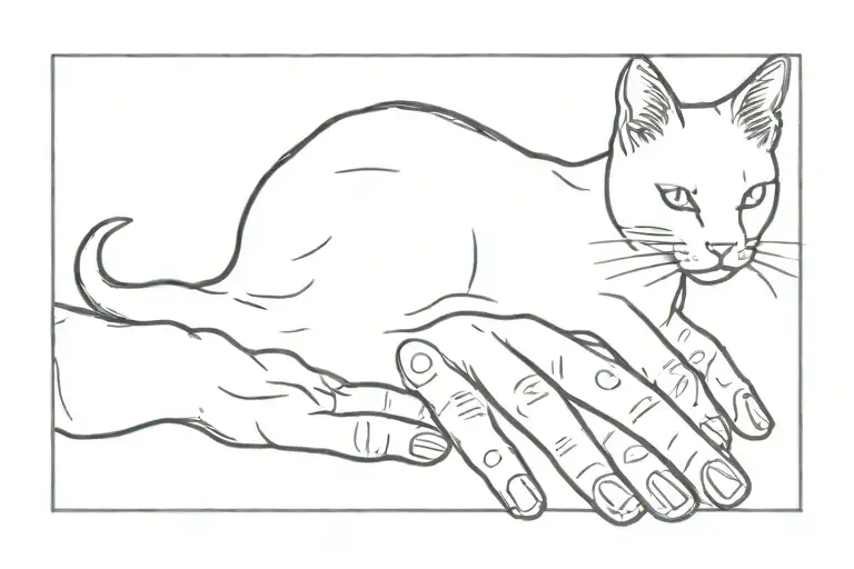 A Cat With A Human Hand