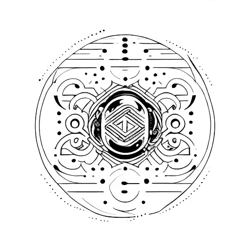 Aesthetic And Shredded Physic With A Yin And Yang Symbol Formed By Weights