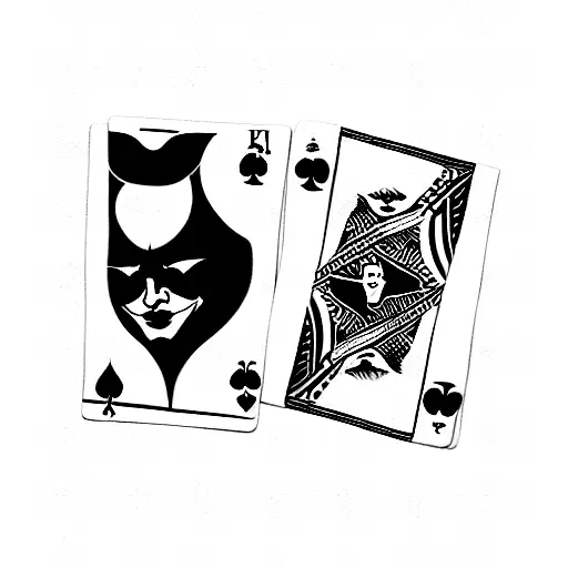 Joker And Queen Playing Cards