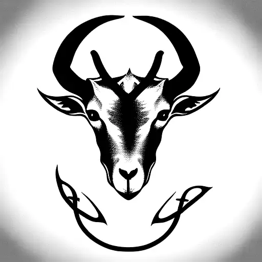 Satanic Symbol And Goat