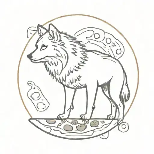 A Wolf With Pizza