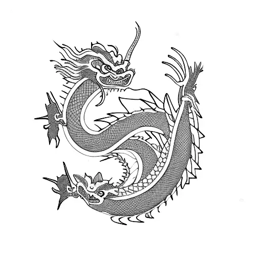 Chinese Dragono In An Arm Sleeve With Flowers Sourounding It And Khukaries