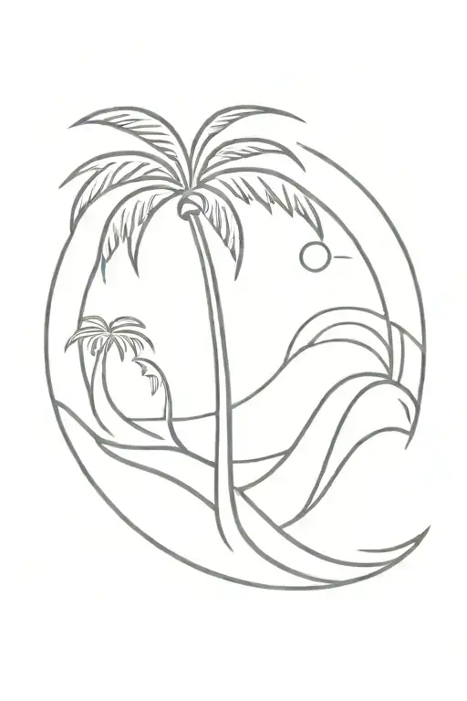 Palm Tree And Wave
