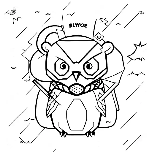 Anime Bear Protecting Owl