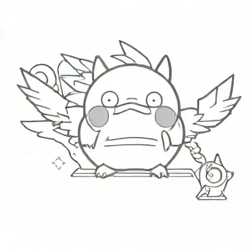 A Tattoo Design Combining Elements From Pokemon And South Park