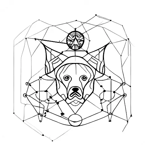 Constellation Of Libra Formed By Interconnected Dog Silhouettes