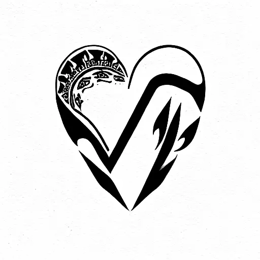 Redisent Evil Back Tattoo With Heart