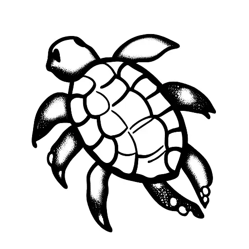 Turtle With Lavendar Vines