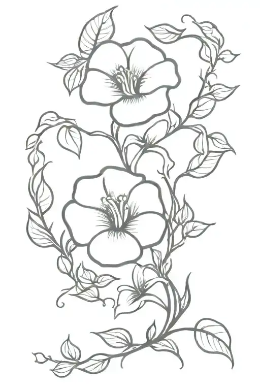 Morning Glory Vine And Rose Vine