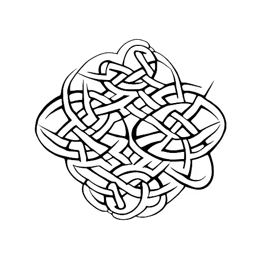 A Celtic Triskele Symbol With Musical Notes Intertwined