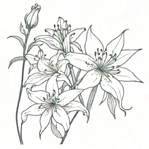 Spider Lilies And Forget Me Nots