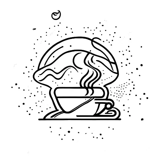 Coffee Cup Floating In Space