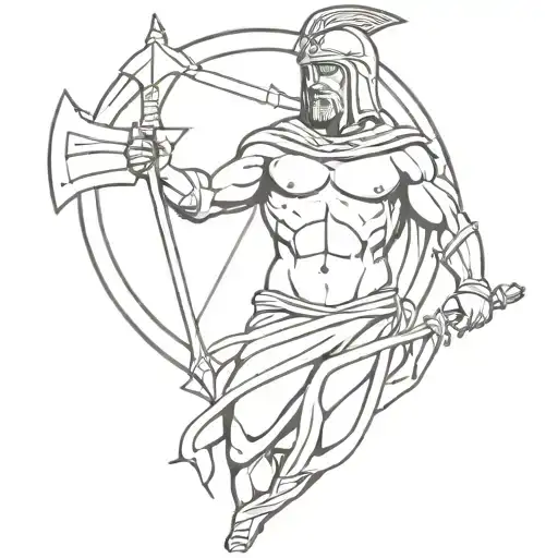 Spartan Warrior With Greek Crucifix