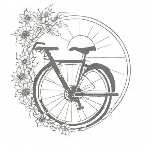 Mountain Bike With Sun In Wheel