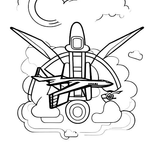 An Airplane And A Heart Combined To Form A Unique Symbol