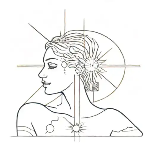 A Woman With The Sun Head Surrounded