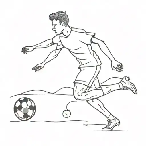 A Minimalist Soccer Player Kicking A Ball On The Shores Of Lyons Beach In Venezuela