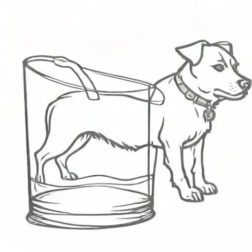 Dog Drinking Whiskey