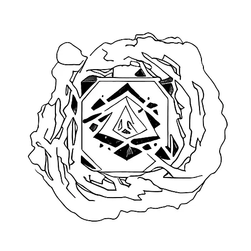 Solid Black Cracked Hearth Bared Bramches Around