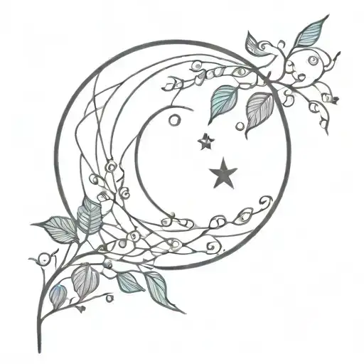 Cresent Moon And Vines