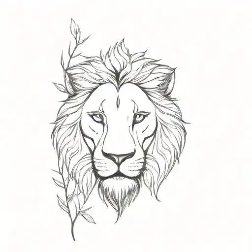 Half Lion Face And Half Tree Forearm