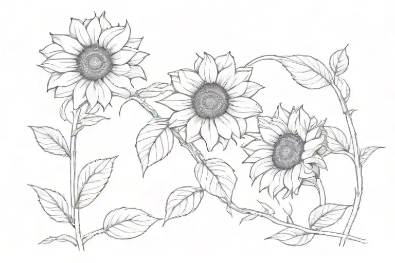 Sunflowers On A Vine